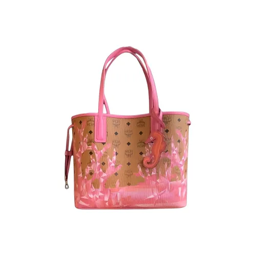 MCM Liz Visetos Natural Nappa Leather Tote Bag, Shopping Bag, Shoulder Bag Medium Size Women's Pink