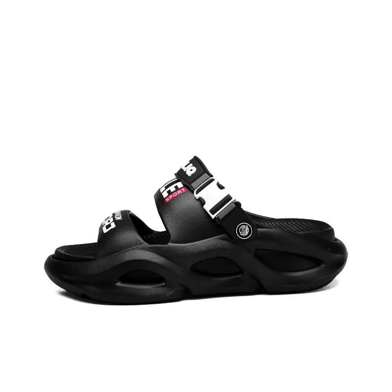 JEANSWEST Beach Sandals Unisex Black/White-21