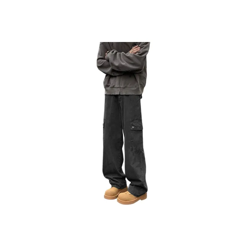 HOKLV Jeans Unisex Gray-0