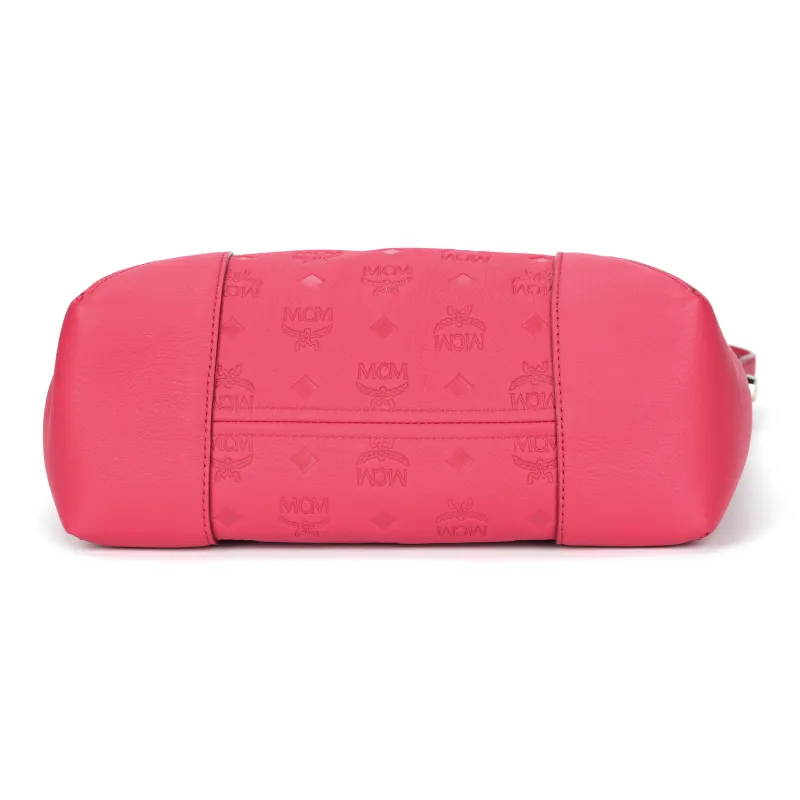 MCM Leather, Cow Leather Handbag, Crossbody Bag, Shoulder Bag Medium Size Women's Red-3