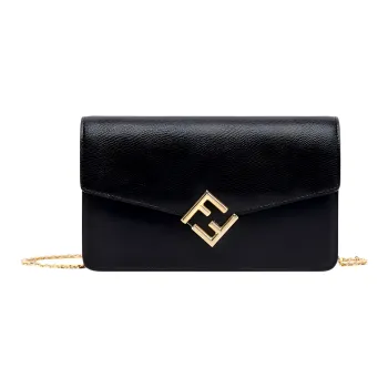 FENDI Leather Crossbody Bag, Shoulder Bag Women's Black