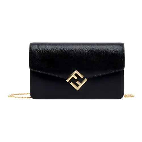 FENDI Leather Crossbody Bag, Shoulder Bag Women's Black
