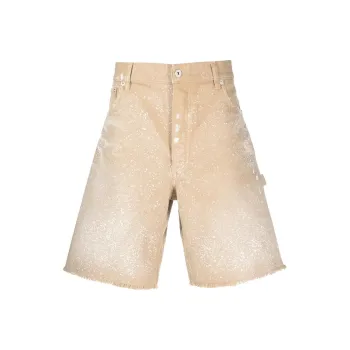 HERON PRESTON Paint-splatter Denim Shorts