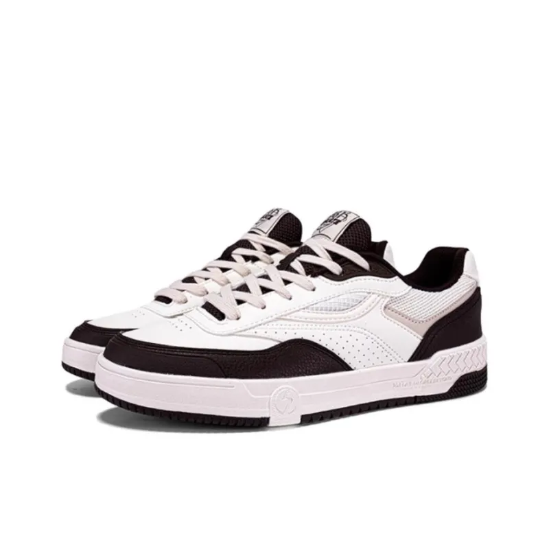 361° Anti Slip Wear Resistant Low Top Skateboard Shoes Men's White Brown-2