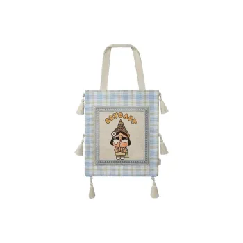 POP MART CRYBABY Canvas Bag, Shoulder Bag Women's Blue & White