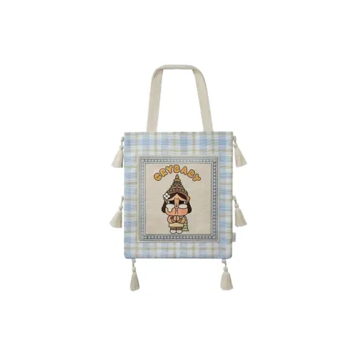 POP MART CRYBABY Canvas Bag, Shoulder Bag Women's Blue & White