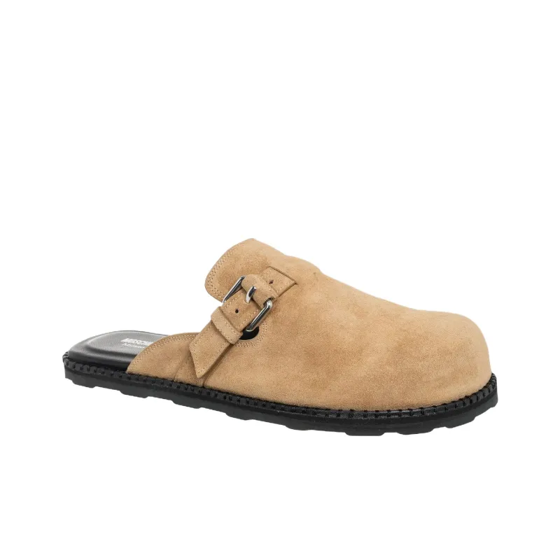 MOSCHINO Buckle Detailed Round Toe Mules-2