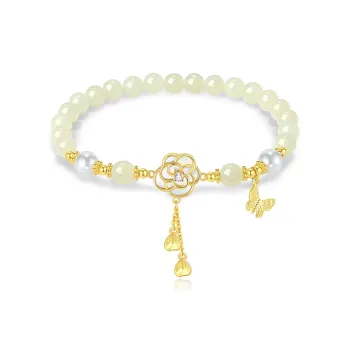 YINCHIE Hetian Jade Bracelets White Jade/Pale Greenish White Jade Women's