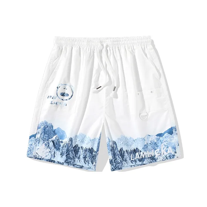 LAMLICKA Loose Fit Shorts Unisex White-0