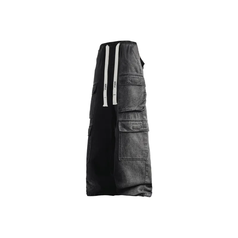 HOKLV Cargo Pants Unisex Light Blue-12