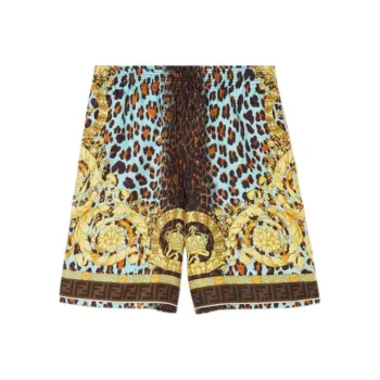 VERSACE Fendace Wild Baroque Silk Shorts