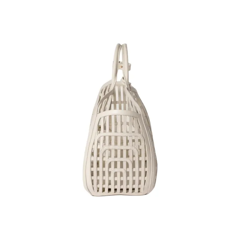 MIU MIU Cow Leather Handbag Unisex White-2