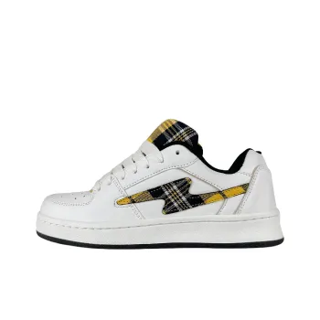 Rongchuan Slip Resistant, Abrasion Resistant, Lightweight Low Top Skateboard Shoes Unisex Scottish White Yellow