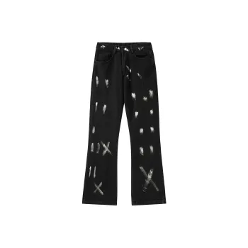 HOKLV Jeans Unisex Black