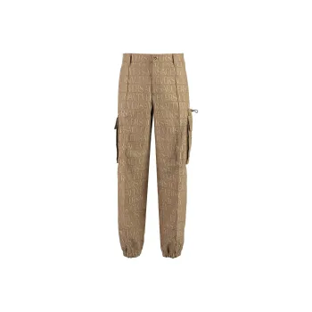 VERSACE JEANS COUTURE Allover Logo Printed Mid Rise Cargo Trousers