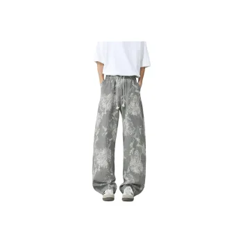 F·dragon Casual Pants Unisex Pattern Gray
