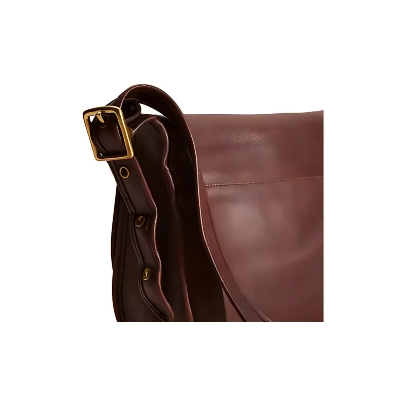 COACH Legacy Glove Tanning Handbag, Saddle Bag, Portable Crossbody Bag, Shoulder Bag Large Size Women's Redwood Brown-3