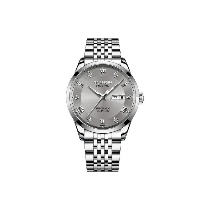 GUANQIN Automatic Mechanical Movement Stainless Steel Strap Watch Men's Watches Gray Dial-0