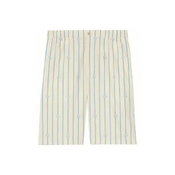 GUCCI Double G Striped Logo Stripes Print Shorts Men's Ivory White