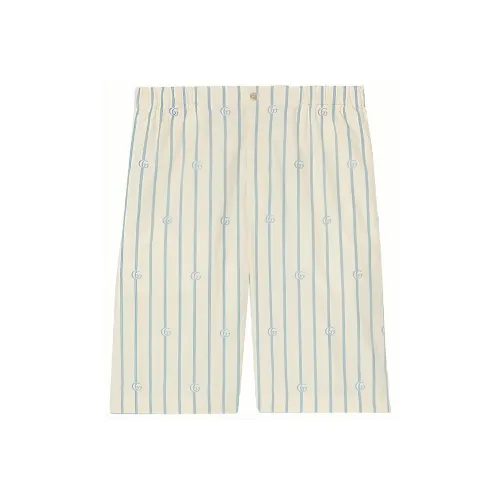 GUCCI Double G Striped Logo Stripes Print Shorts Men's Ivory White