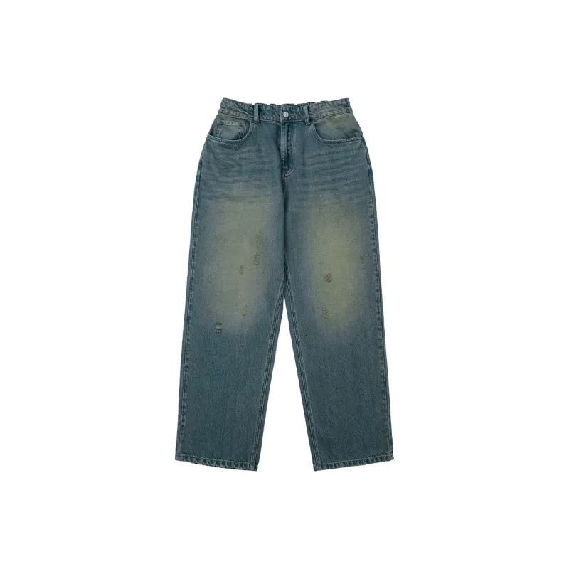 LUJIAMEN Jeans Spring Fall Unisex Blue-0