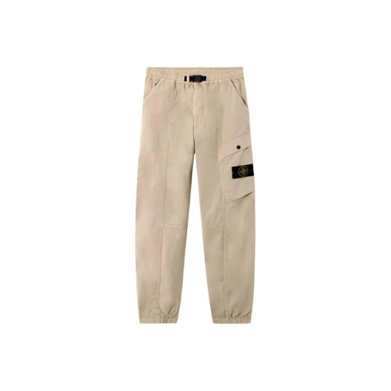 STONE ISLAND Logo Patch Tapered-Leg Trousers-0