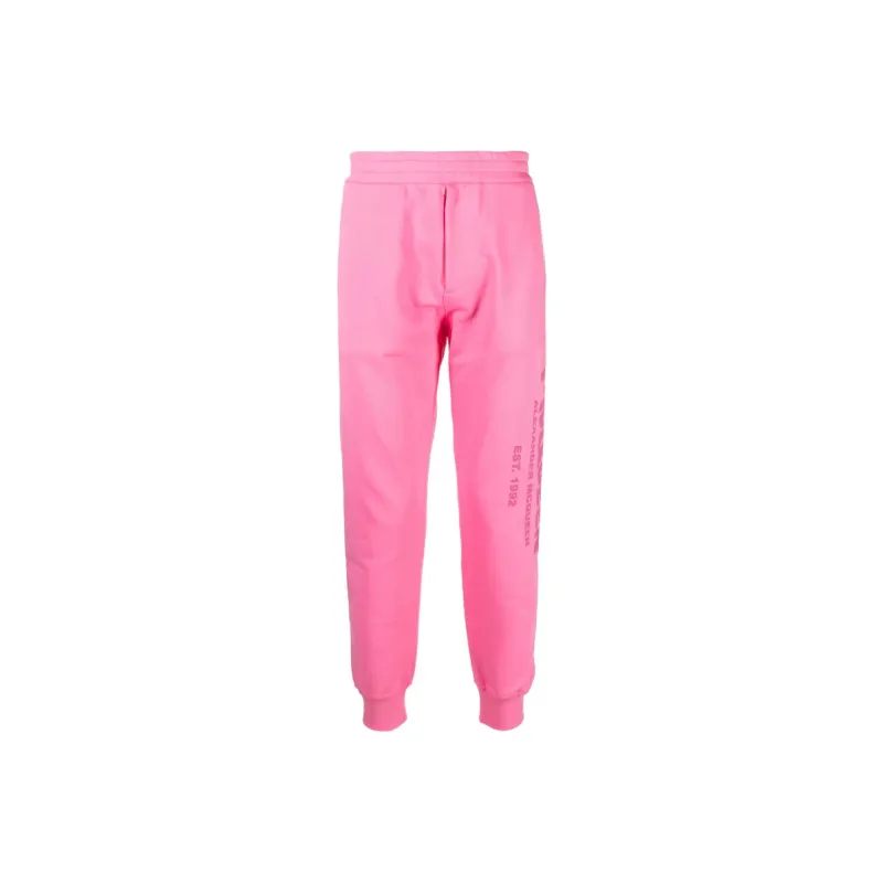 Alexander McQueen Logo print Cotton Track Pants-0