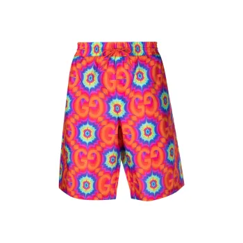 GUCCI Gg Psychedelic Silk Shorts