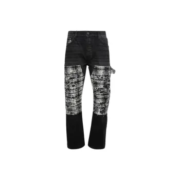 AMIRI Boucle Patch Carpenter Jean Aged Black Casual Pants Men's Black