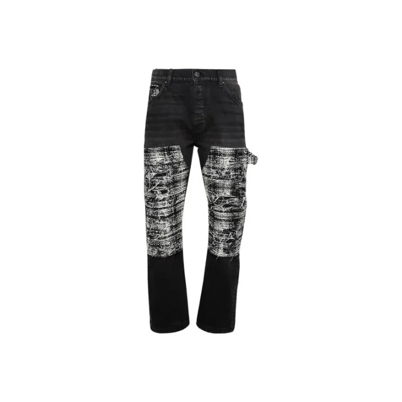 AMIRI Boucle Patch Carpenter Jean Aged Black Casual Pants Men's Black-0
