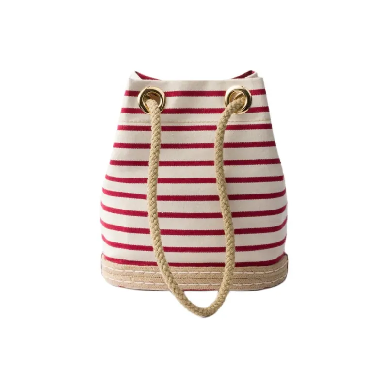 PRADA Cotton Polyester Shoulder Bag Trumpets Women's Pomegranate Yellow & Red-2