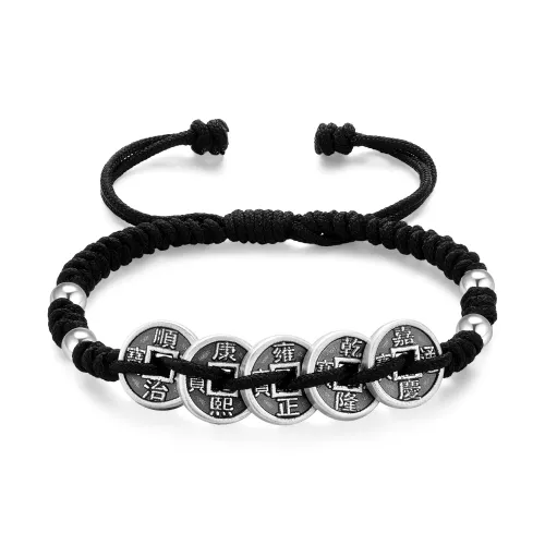 Lao Feng Xiang Sterling Silver 990 Boyfriend Bracelet Unisex