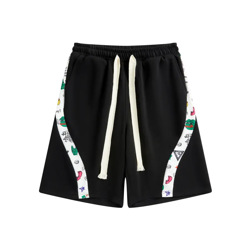 Pepe The Frog Casual Shorts Unisex Black-0