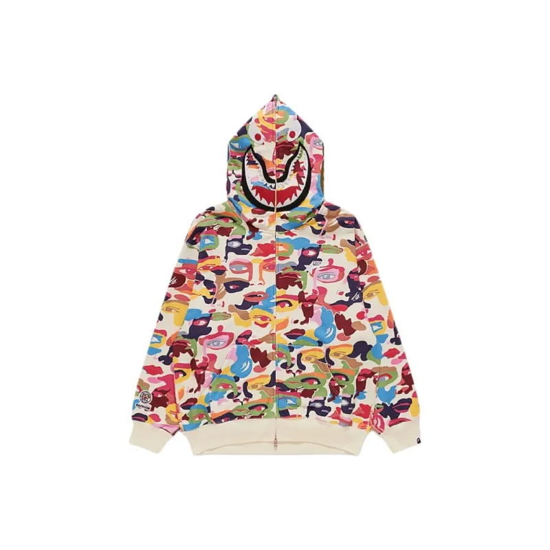 Bape X KidSuper Camo Shark Full Zip Hoodie-0