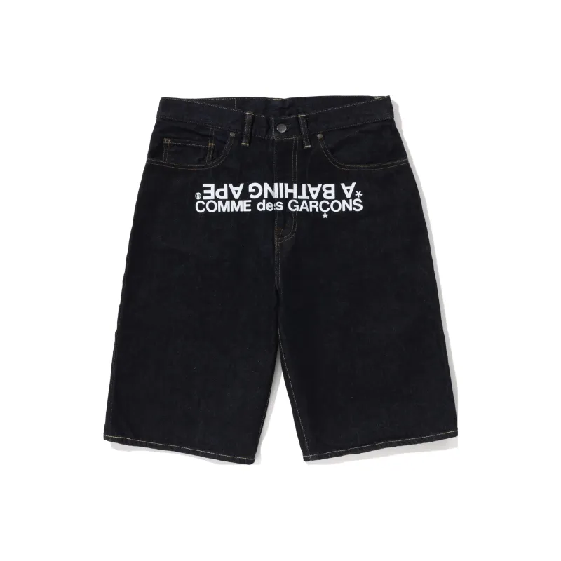 Bape X Comme Des Garcon Osaka Denim Shorts-0