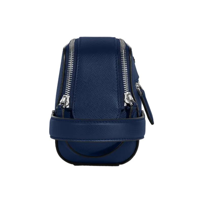MONTBLANC Full Grain Cow Leather Toiletry Bag Men's Pen Blue-2