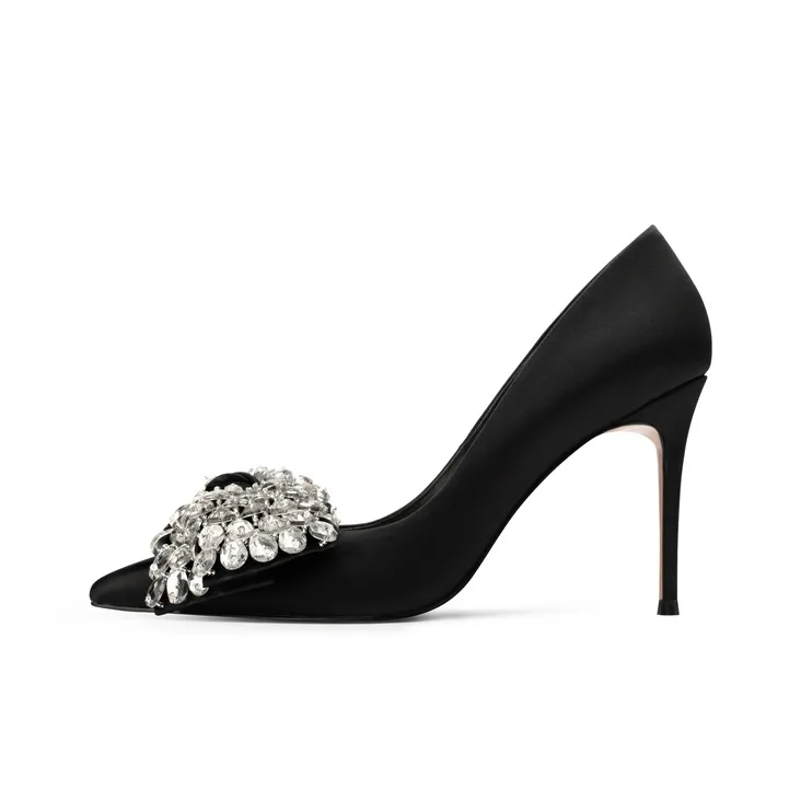 JOOC Slim Heel High Heels 9.5CM Women's Black-0