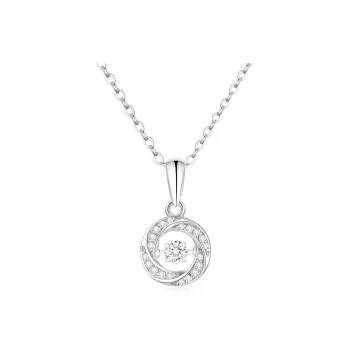 Lao Feng Xiang Beating Heart Series S925 Silver Necklaces Women's