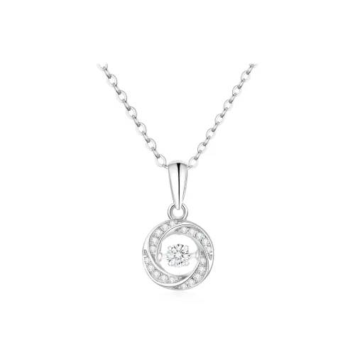 Lao Feng Xiang Beating Heart Series S925 Silver Necklaces Women's