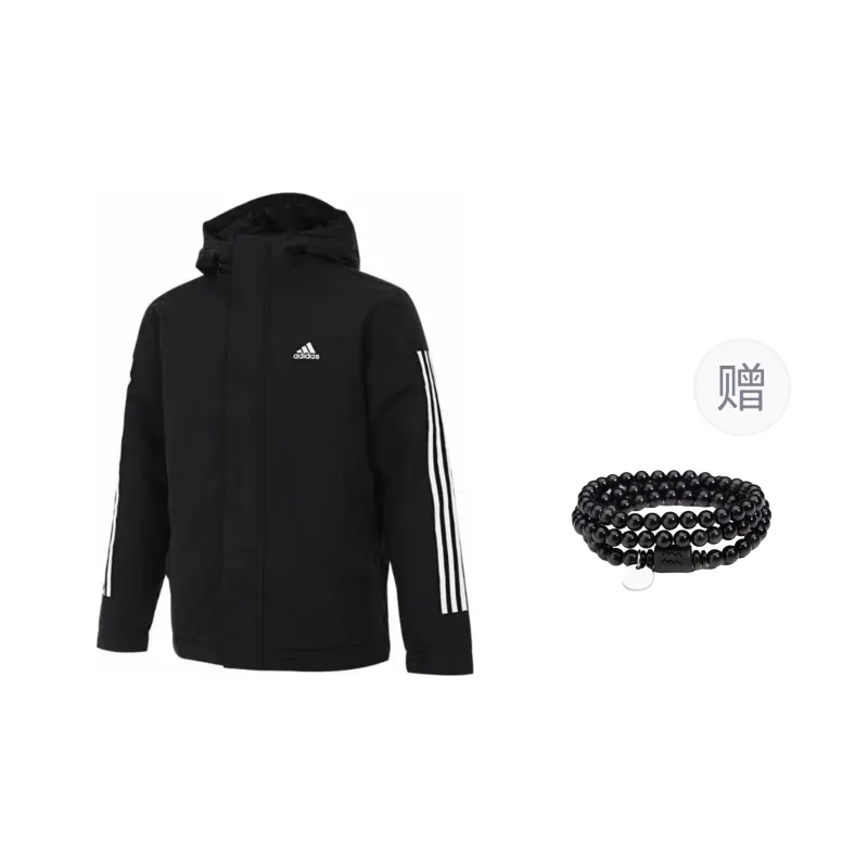 Adidas Down Jacket Unisex Black Comes With Bracelets-0