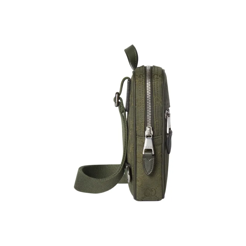 GUCCI Canvas Bag, Crossbody Handbag Mini Men's Forest Green-2