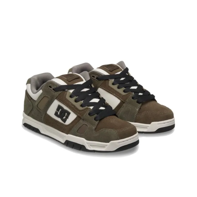 DC Shoes Stag Breathable Low Top Skateboard Shoes Unisex Olive-3