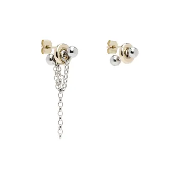 JUSTINE CLENQUET 24K Gold, Palladium Brass Earrings Men's Gold, Silver
