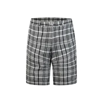 MANGANO Casual Shorts Men Gray Plaid
