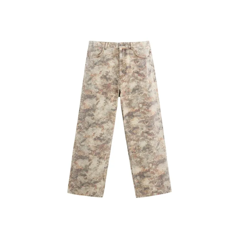 ZARA Casual Pants Men's Brown Yellow-0