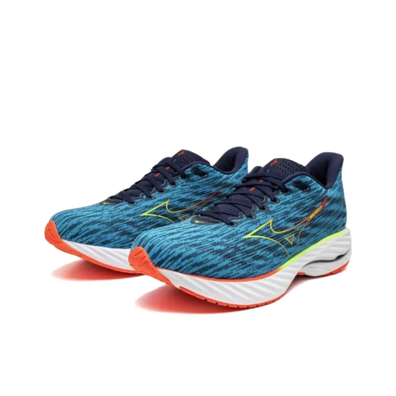 Mizuno Wave Rider 28 Anti Slip Wear Resistant Low Top Running Shoes Men's Blue-2