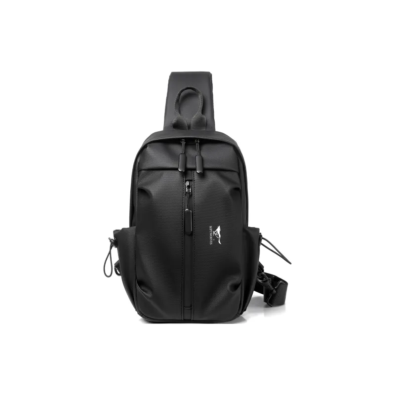 SEPTWOLVES Fabric Sling Bag Men's Black-0