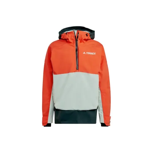 Adidas Terre Ski Tops Men's Half Impact Orange/Dark Green/Linen Green