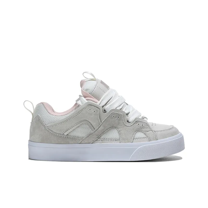 FERW Peach Whispers, White Peach Pink Abrasion Resistant Low Top Skateboard Shoes Unisex Pink-4