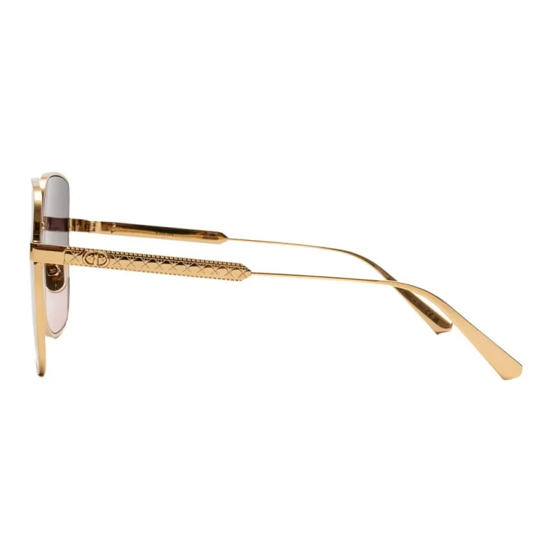 DIOR Metal Square Sunglasses Women's Gold-2